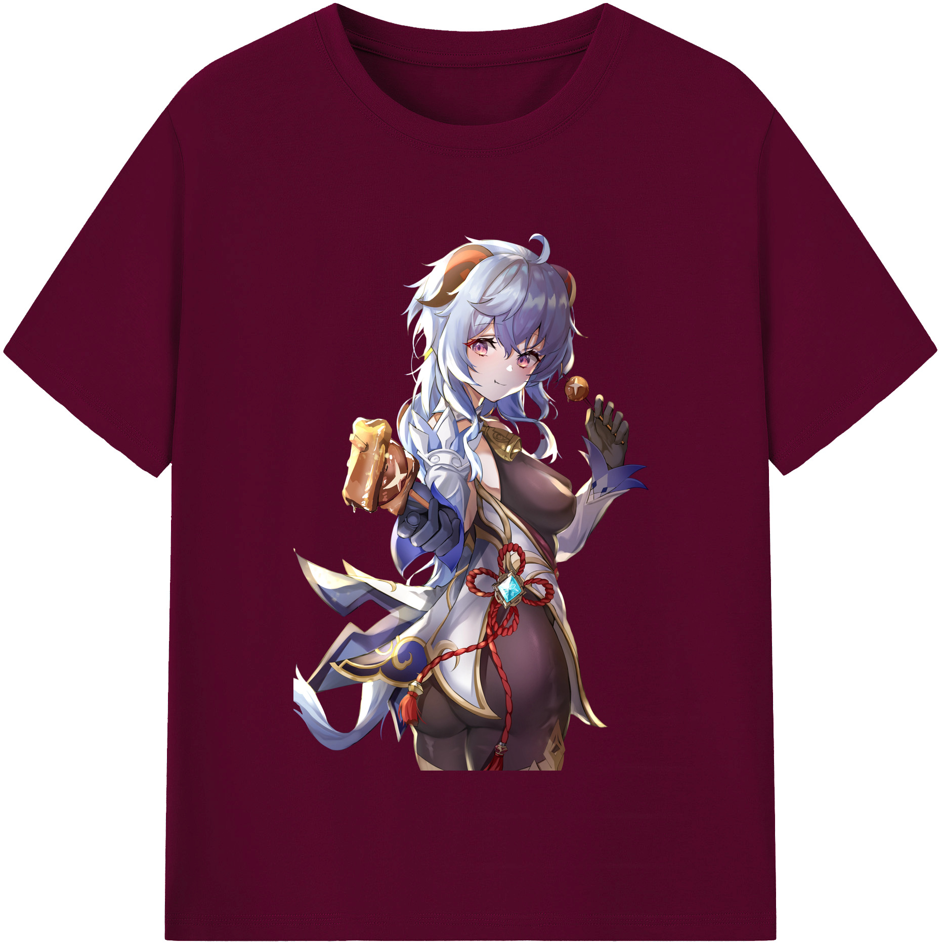 げんし神 甘雨 かんう genshin Ganyu レディースカジュアルプリントTシャツ（綿100％）